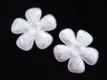 Satijn met wit kant bloem ~ 4,5 cm ~ Wit - 0 - Thumbnail