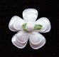 Satijn met wit kant bloem ~ 3,5 cm ~ Zalm roze - 4 - Thumbnail