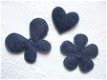 Denim bloem ~ 3,5 cm ~ Blauw - 3 - Thumbnail