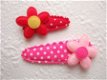Mooi bont bloemetje ~ 2,5 cm ~ Roze - 2 - Thumbnail