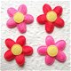 Mooi bont bloemetje ~ 2,5 cm ~ Roze - 3 - Thumbnail