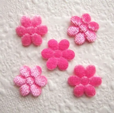 Mini bloemetje van velours ~ 17 mm ~ Fuchsia roze - nr. 1
