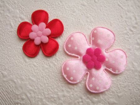 Mini bloemetje van velours ~ 17 mm ~ Fuchsia roze - Afbeelding 3