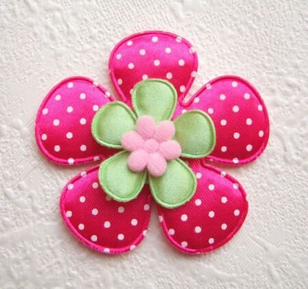 Mini bloemetje van velours ~ 17 mm ~ Fuchsia roze - Afbeelding 4