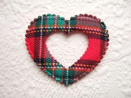 Open tartan geruit hartje 