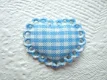 Geruit hartje met kant rand ~ 2,5 cm ~ Blauw - 0 - Thumbnail