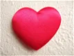 Groot dik gevuld satijnen hart ~ 4 cm ~ Fuchsia rood - 0 - Thumbnail