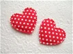 Katoenen polkadots hartje ~ 3,5 cm ~ Rood - 0 - Thumbnail