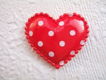 Polkadot hartje van vinyl ~ 3,5 cm ~ Rood - 2 - Thumbnail