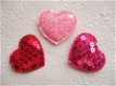Hartje met lovertjes ~ 4 cm ~ Fuchsia roze - 2 - Thumbnail