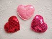 Hartje met lovertjes ~ 4 cm ~ Roze - 2 - Thumbnail