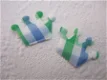 Kroontje met brede ruit ~ 3 cm ~ Groen / blauw - 0 - Thumbnail