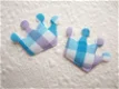 Kroontje met brede ruit ~ 3 cm ~ Blauw / lila paars - 0 - Thumbnail