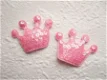 Mooie lovertjes kroon ~ 4 cm ~ Roze - 0 - Thumbnail