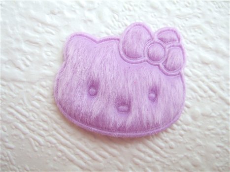 Hello Kitty van bont ~ 3 cm ~ Lila paars - 0