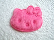 Hello Kitty van bont ~ 3 cm ~ Fuchsia roze