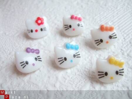 Hello Kitty ~ 3 cm ~ Glanzend wit - 4