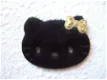 Lieve zwarte Hello Kitty met gouden strik ~ 4 cm - 0 - Thumbnail