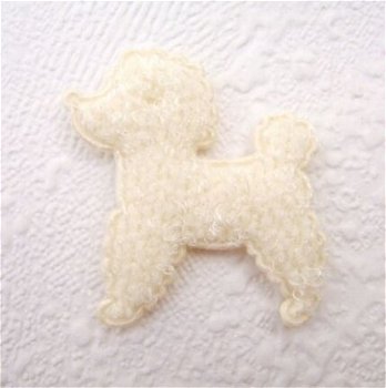 Schattig crème poedel hondje ~ 4 cm - 3