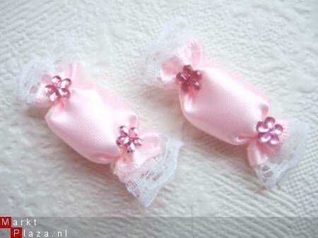 Lief roze satijnen snoepje ~ 4 cm - 2