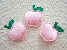 Kleine satijnen polkadots appel ~ 2,5 cm ~ Roze
