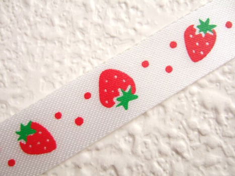 Grote satijnen polkadots aardbei ~ 4 cm ~ Rood - 3