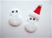 Mooie witte sneeuwpop met oogjes ~ 3 cm - 0 - Thumbnail