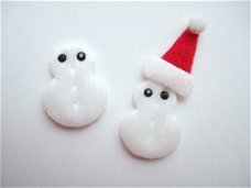 Mooie witte sneeuwpop met oogjes ~ 3 cm