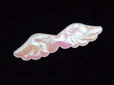 Glanzend engelen vleugeltje ~ 8 cm ~ Wit B