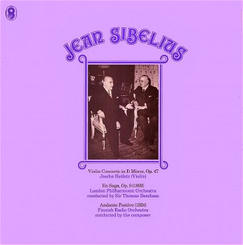 LP - Jean Sibelius - Violin Concerto - Jascha Heifetz, violin - 0