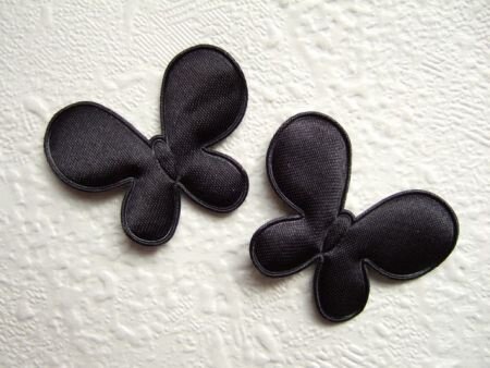 Effen satijnen vlinder ~ 4 cm ~ Zwart - 0