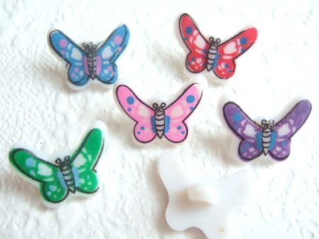 Katoenen polkadots vlinder ~ 3,5 cm ~ Paars - 7
