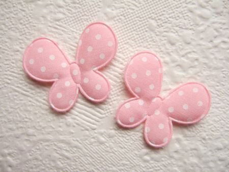 Katoenen polkadots vlinder ~ 3,5 cm ~ Roze - 0