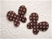 Katoenen polkadots vlinder ~ 3,5 cm ~ Bruin - 0 - Thumbnail