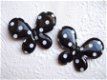 Mooie polkadot vlinder van vinyl ~ 4 cm ~ Zwart - 1 - Thumbnail