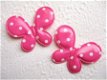 Mooie polkadot vlinder van vinyl ~ 4 cm ~ Fuchsia roze - 0 - Thumbnail