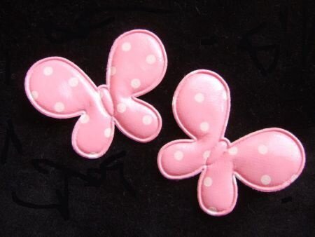 Mooie polkadot vlinder van vinyl ~ 4 cm ~ Roze - 2