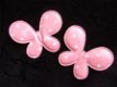 Mooie polkadot vlinder van vinyl ~ 4 cm ~ Roze - 2 - Thumbnail