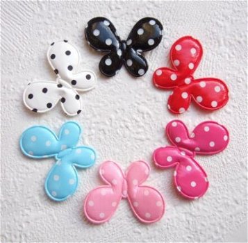 Mooie polkadot vlinder van vinyl ~ 4 cm ~ Roze - 3