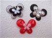 Vinyl vlinder ~ 3,5 cm ~ Rood - 3 - Thumbnail
