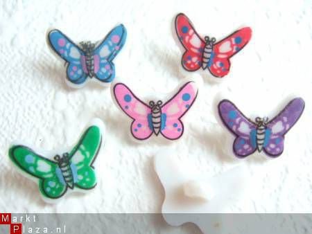 Prachtige vlinder met stippen ~ 4,5 cm ~ Roze / paars - 6