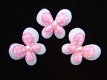 Prachtige polkadots baby vlinder ~ 3,5 cm ~ Wit / roze - 2 - Thumbnail