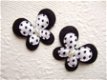 Prachtige polkadots baby vlinder ~ 3,5 cm ~ Zwart / wit - 0 - Thumbnail