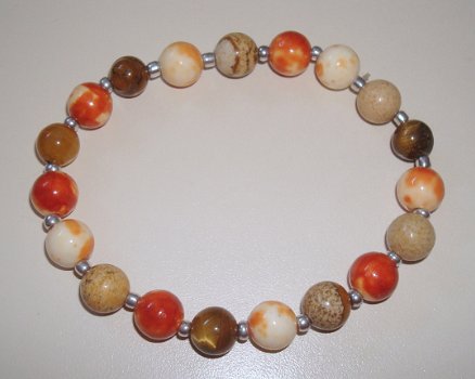 Armband van Ocean Jade, tijgeroog en Picture Jasper - 1