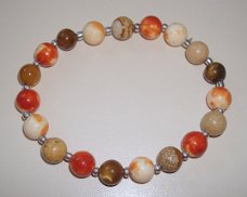 Armband van Ocean Jade, tijgeroog en Picture Jasper