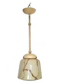 Vintage hanglamp gemarmerd glas - 0