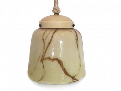 Vintage hanglamp gemarmerd glas - 3