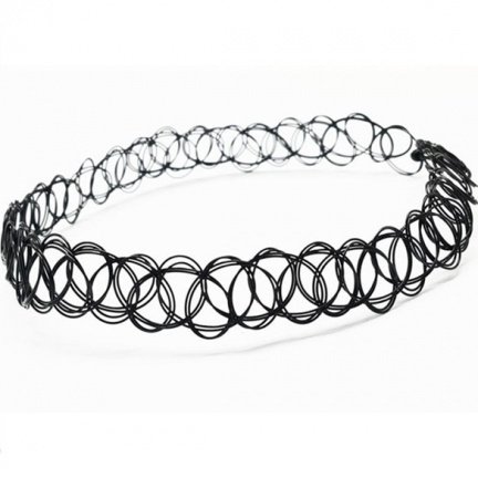 Tattoo choker ketting zwart - Afbeelding 2