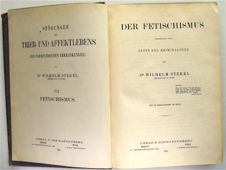 Der Fetischismus 1923 Stekel - Fetisjisme Psychiatrie Fetish - 3