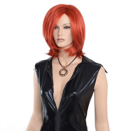 Pruik kort vol volume kleur cayenne rood - nr. 1